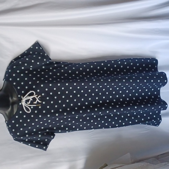 Tommy Hilfiger Dress, Large, Navy w/white polka dots - Picture 1 of 7